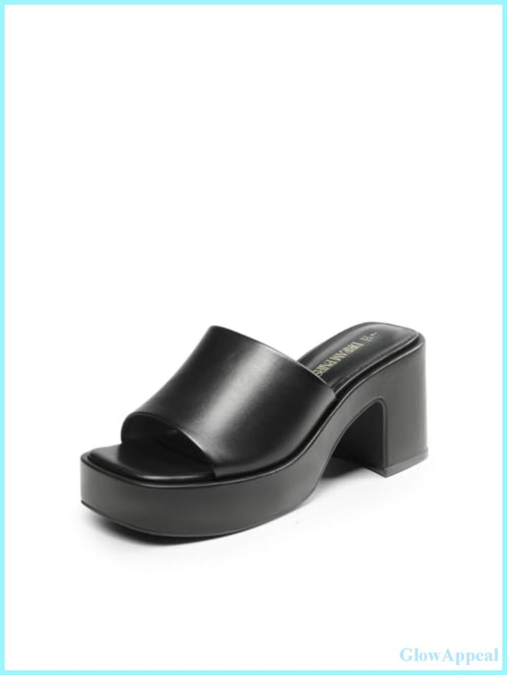 Chunky Heel Sandals Slip On Square Toe Platform Women Wedding Party Shoes Faux